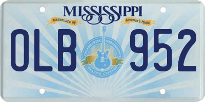 MS license plate OLB952