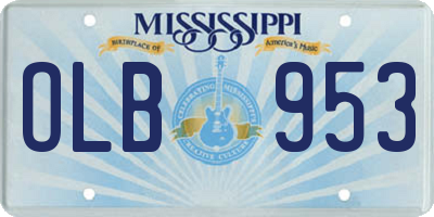 MS license plate OLB953