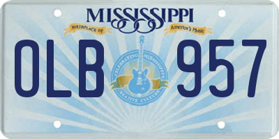 MS license plate OLB957