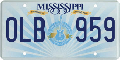 MS license plate OLB959