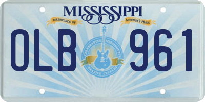 MS license plate OLB961