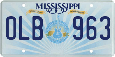 MS license plate OLB963