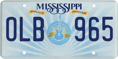 MS license plate OLB965