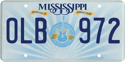 MS license plate OLB972