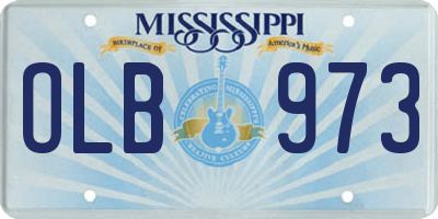 MS license plate OLB973