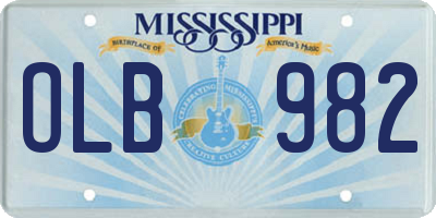 MS license plate OLB982