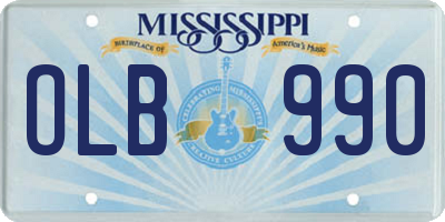 MS license plate OLB990
