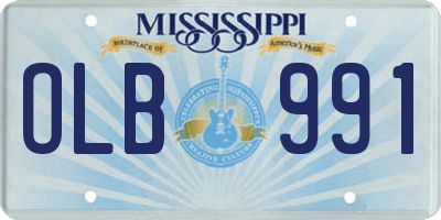 MS license plate OLB991