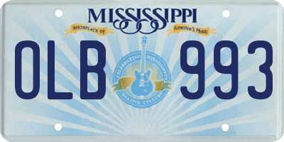 MS license plate OLB993
