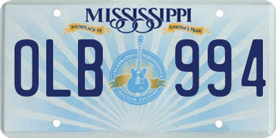 MS license plate OLB994