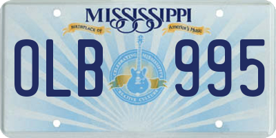 MS license plate OLB995