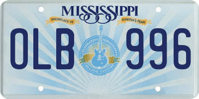 MS license plate OLB996