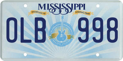 MS license plate OLB998