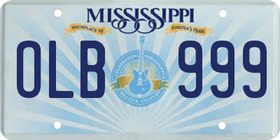 MS license plate OLB999