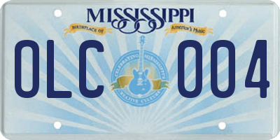 MS license plate OLC004