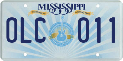 MS license plate OLC011