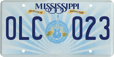 MS license plate OLC023