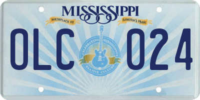 MS license plate OLC024