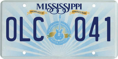 MS license plate OLC041