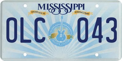 MS license plate OLC043