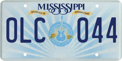MS license plate OLC044