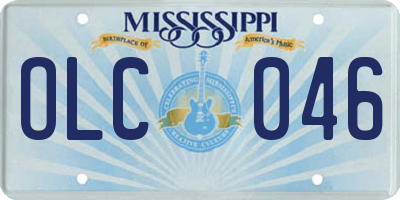 MS license plate OLC046