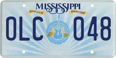 MS license plate OLC048