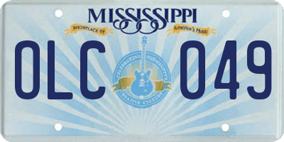 MS license plate OLC049