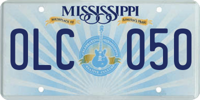 MS license plate OLC050
