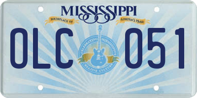 MS license plate OLC051