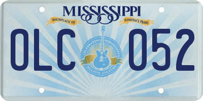 MS license plate OLC052