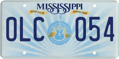 MS license plate OLC054