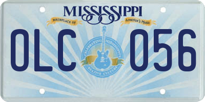 MS license plate OLC056