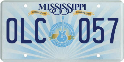 MS license plate OLC057