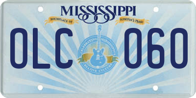 MS license plate OLC060