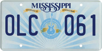 MS license plate OLC061