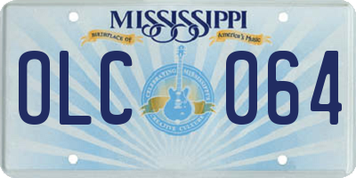 MS license plate OLC064