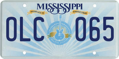 MS license plate OLC065