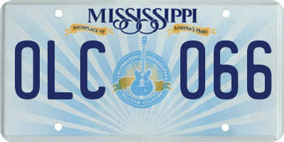 MS license plate OLC066