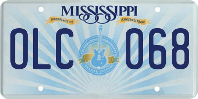 MS license plate OLC068