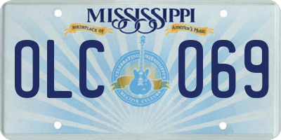 MS license plate OLC069