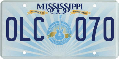 MS license plate OLC070