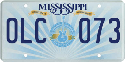 MS license plate OLC073