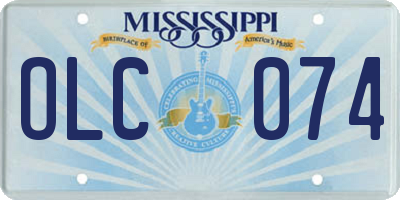 MS license plate OLC074