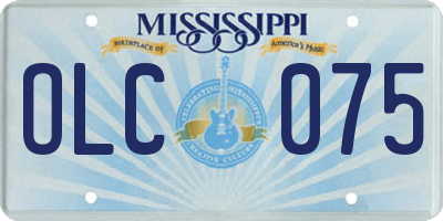 MS license plate OLC075