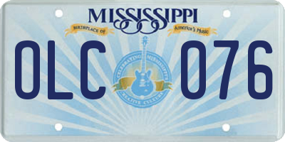 MS license plate OLC076