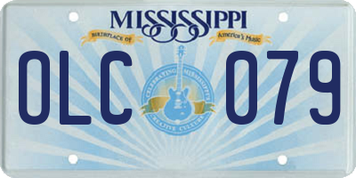 MS license plate OLC079