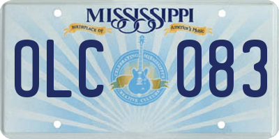 MS license plate OLC083