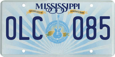 MS license plate OLC085