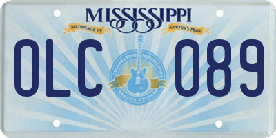 MS license plate OLC089